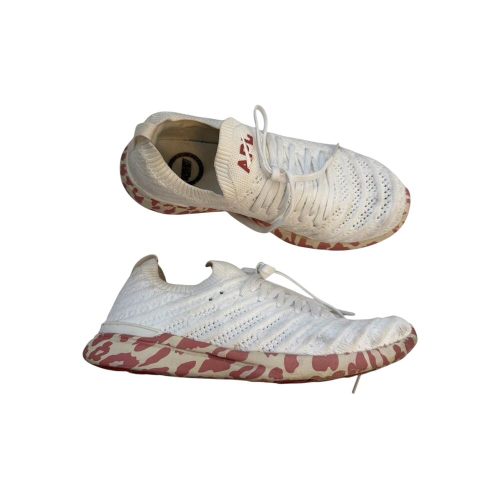 APL White Techloom Wave Leopard Running Sneakers Womens 5.5 Athletic Casual Shoe